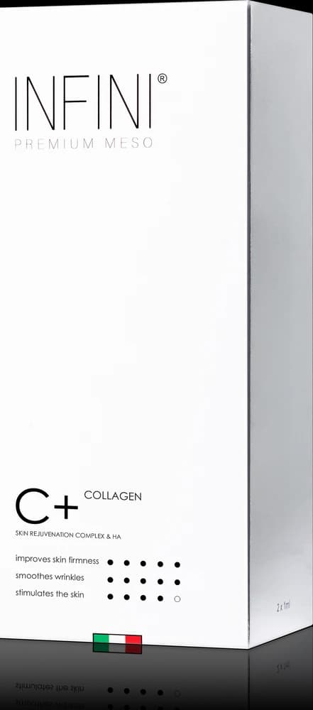INFINI Premium Meso C+ Collagen: caja y jeringas prellenadas